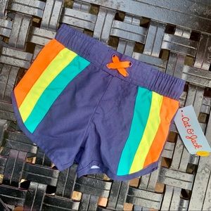NWT Cat & Jack retro-style swim trunks
